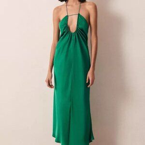 ba&sh Bradie Sleeveless Midi Dress in Green, Size Small
